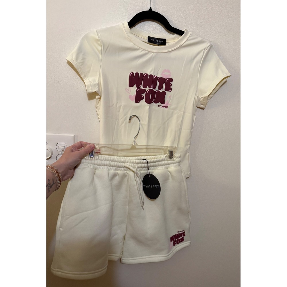 White Fox 11th Street Sweet Kisses Lounge Set Cake Batter Butter Size S/M NWT